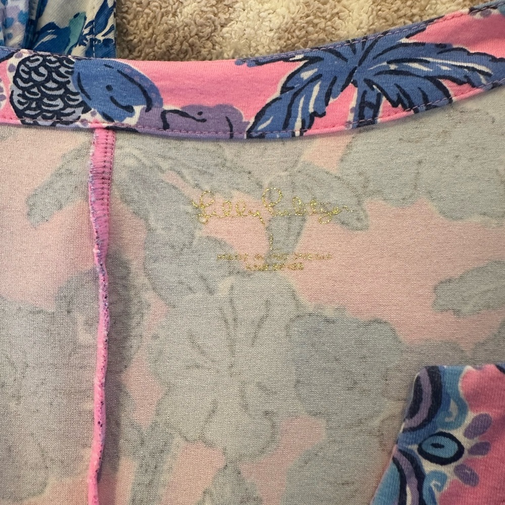 Lilly Pulitzer Pink and Blue Floral V-Neck Dress - Picture 10 of 13